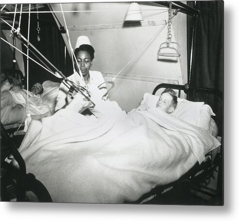 History Metal Print featuring the photograph African America U.s. Army Nurse Treats by Everett