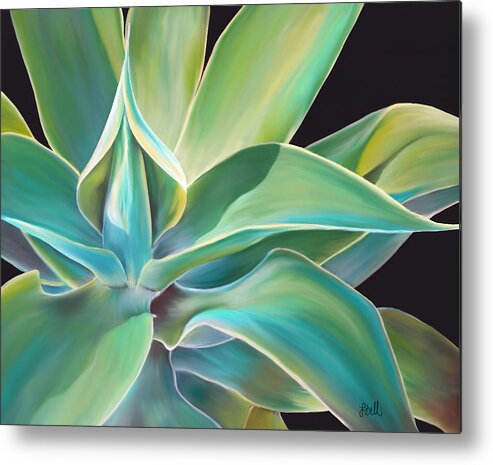 Agave Metal Print featuring the painting Agave 2 by Laura Bell