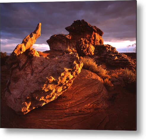 Navajo Nation Metal Print featuring the photograph Alient Rocks by Ray Mathis