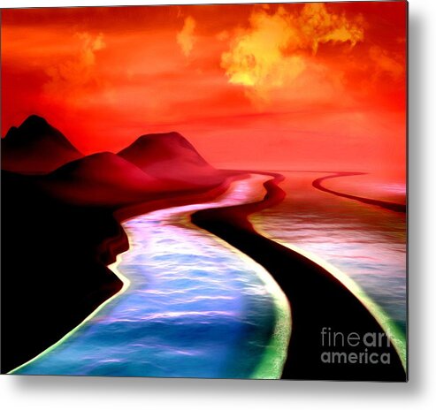 Styx Metal Print featuring the painting All Roads Lead to Styx by Pet Serrano