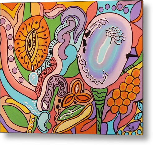 Egg Salad Metal Print featuring the painting All Seeing Egg Salad by Barbara St Jean