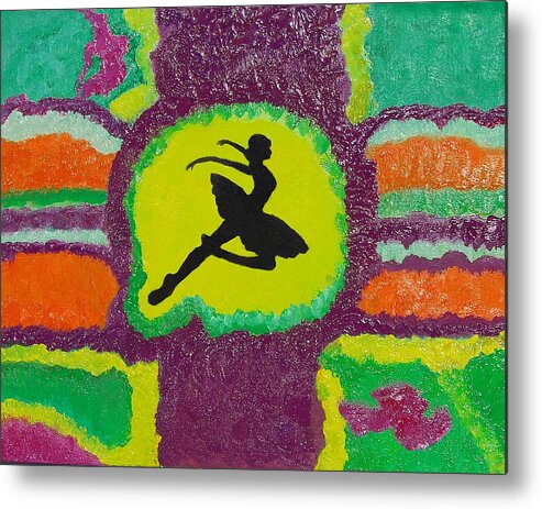 :  Ballet Metal Print featuring the painting Allegro Attitude by Margaret Harmon