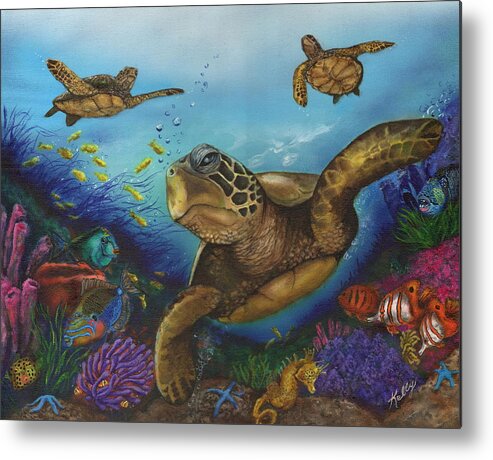Sealife Metal Print featuring the painting Alternate Universe by Kathleen Kelly Thompson