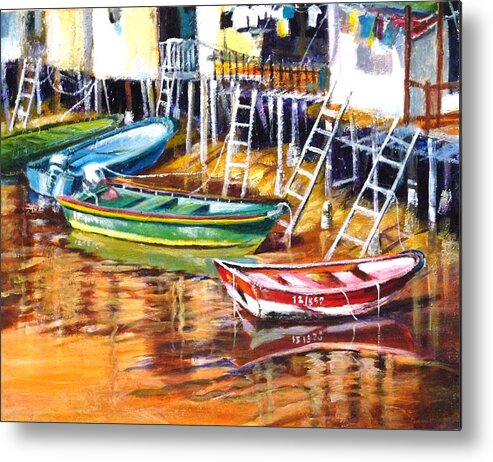 Boat Metal Print featuring the painting Always ready by Betty M M Wong