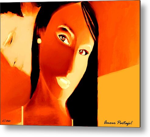 Fineartamerica.com Metal Print featuring the painting Amour Partage Love Shared 14 by Diane Strain
