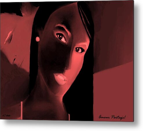 Fineartamerica.com Metal Print featuring the painting Amour Partage Love Shared 9 by Diane Strain