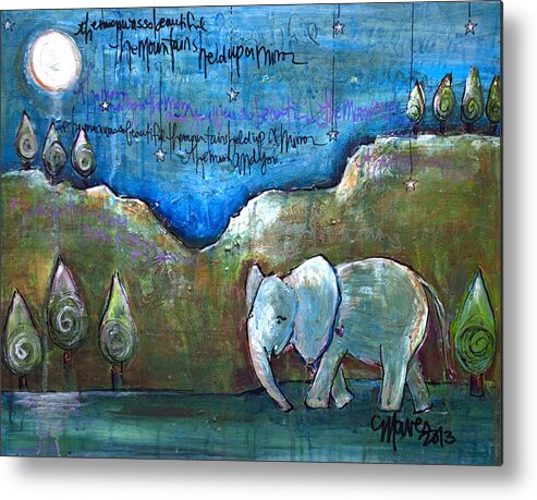 Elephant Metal Print featuring the painting An Elephant for You by Laurie Maves ART