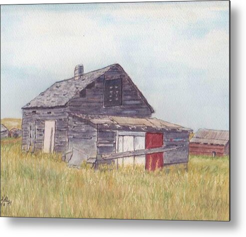 House Metal Print featuring the painting An old memory home in the Grand Prairies by Kelly Mills