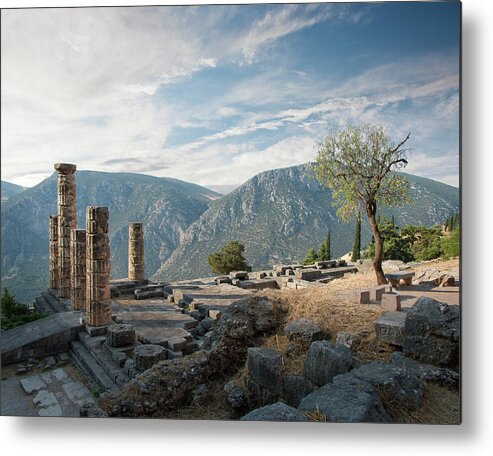 Scenics Metal Print featuring the photograph Ancient Ruins At Delphi, Greece by Ed Freeman