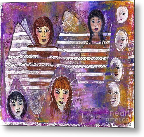 Angels Metal Print featuring the mixed media Angels Around Us by Ruth Dailey