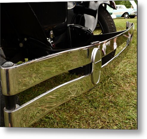 Cars Metal Print featuring the photograph Antique car bumper by Karl Rose