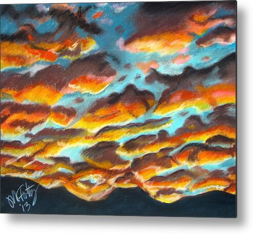 Sunset Metal Print featuring the painting Arizona Sunset by Michael Foltz