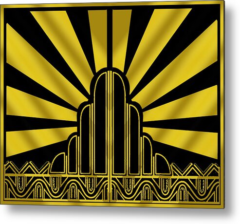 Art Deco Poster Metal Print featuring the digital art Art Deco Poster - Two by Chuck Staley