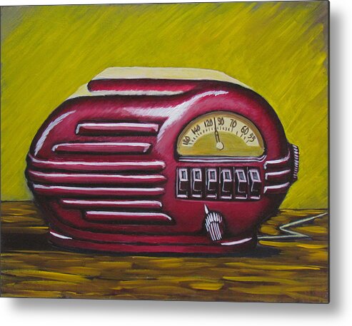 Radio Metal Print featuring the painting Art Deco Radio by Kevin Hughes