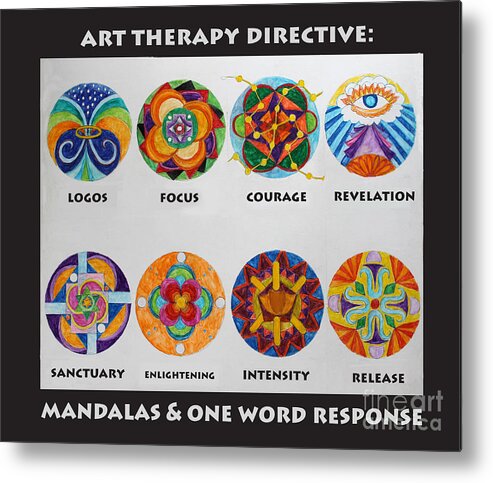 Mandala Metal Print featuring the painting Art Therapy Directive Mandala by Anne Cameron Cutri