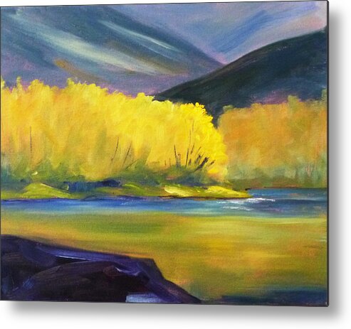 Mountain Metal Print featuring the painting Autumn Color by Nancy Merkle