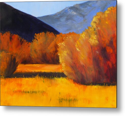 Autumn Metal Print featuring the painting Autumn Field by Nancy Merkle