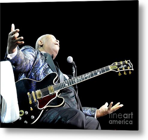 Riley B. King Metal Print featuring the photograph B B King #6 by Jenny Potter