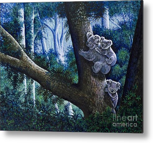 Koala Bears Metal Print featuring the painting Baby Love II by Michael Frank