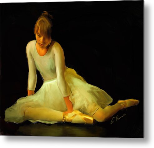 Ballet Metal Print featuring the painting Ballet Dancer by Charlie Roman