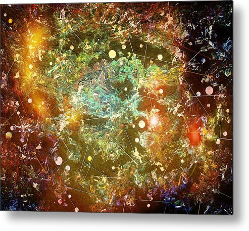 Abstract Metal Print featuring the painting Bang by Scott Kingery