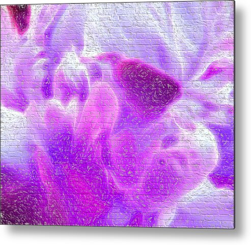 Flowers Metal Print featuring the digital art Bathed in purple by Cathy Anderson