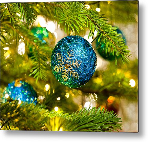 Advent Decoration Metal Print featuring the photograph Bauble in a Christmas tree by U Schade