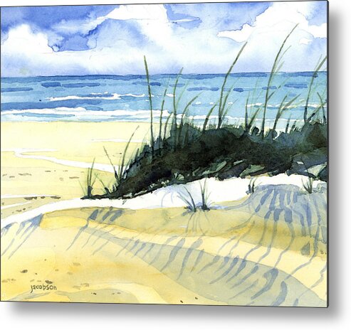 Beach Metal Print featuring the painting Beach Dunes by Pauline Walsh Jacobson