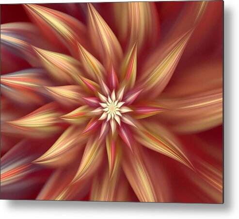 Abstract Metal Print featuring the digital art Beautiful Dahlia Abstract by Georgiana Romanovna