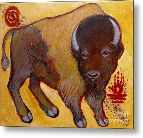 Buffalo Metal Print featuring the painting Big Tatanka Buffalo by Carol Suzanne Niebuhr