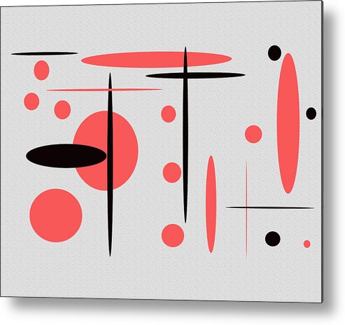 Abstract Metal Print featuring the painting Black and Red No. 2 by Christina Wedberg