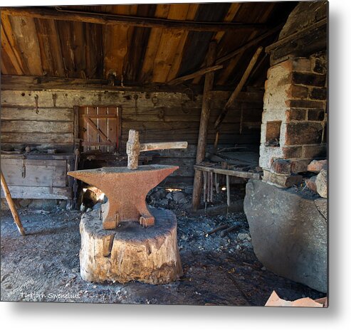 Blacksmiths Tools Metal Print featuring the photograph Blacksmiths tools by Torbjorn Swenelius