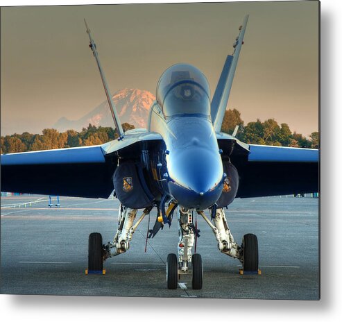 Blue Angels Metal Print featuring the photograph Blue Angel at Sunset by Jeff Cook