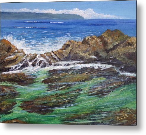 Hawaii Metal Print featuring the painting Blue Over Green by Michael Scott