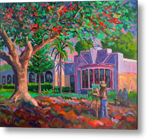 Boca Museum Metal Print featuring the painting Boca Museum Art School by Ralph Papa