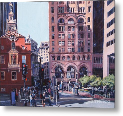 Old City Hall Metal Print featuring the painting Boston Summer by Deb Putnam