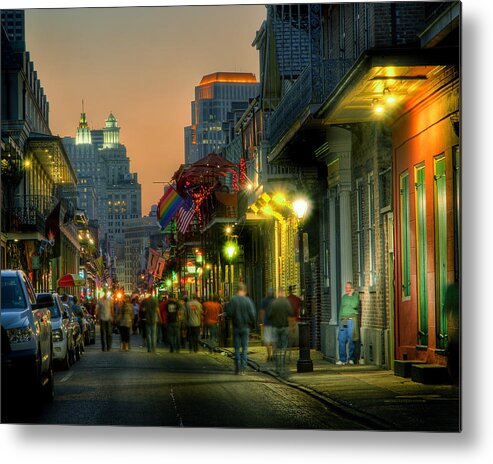 New Orleans Metal Print featuring the photograph Bourbon Sunset by Ray Devlin