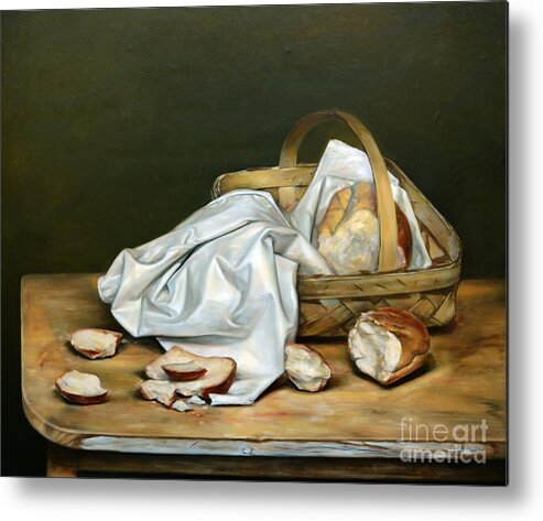  Metal Print featuring the painting Bread by Zheng Li
