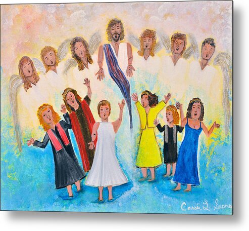 Fine Art Christian By Cassie Sears Metal Print featuring the painting Bridal Invitation by Cassie Sears
