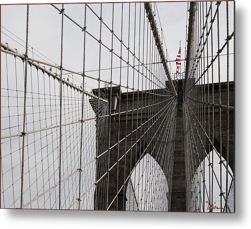 Brooklyn Bridge Metal Print featuring the photograph Brooklyn Bridge by Peggy Dietz