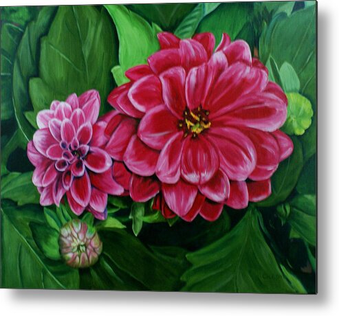 Floral Metal Print featuring the painting Buds and Blossoms by Jill Ciccone Pike