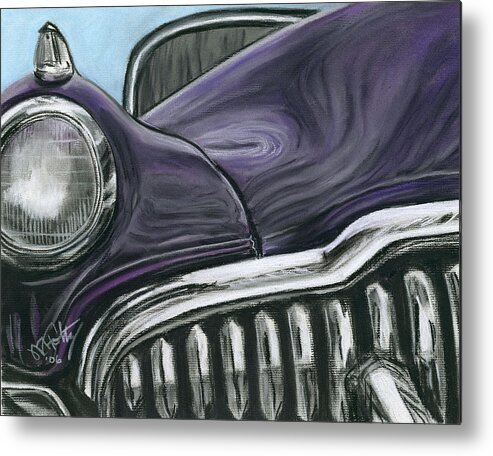 Car Art Metal Print featuring the painting Buick Smile by Michael Foltz