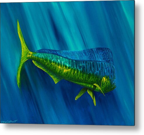 Dolphin Metal Print featuring the painting Bull Dolphin by Steve Ozment