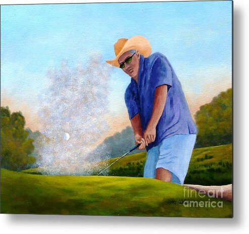 Golf Metal Print featuring the painting Bunker Shot by Jerry Walker