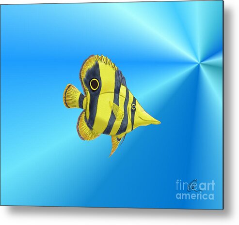 Fish Metal Print featuring the digital art Butterfly Fish by Chris Thomas