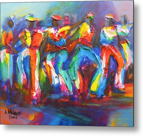 Abstract Metal Print featuring the painting Carnival Jump Up by Cynthia McLean