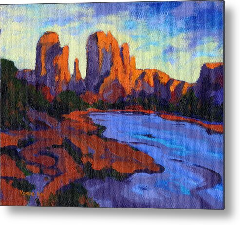 Arizona Metal Print featuring the painting Cathedral Rock by Konnie Kim