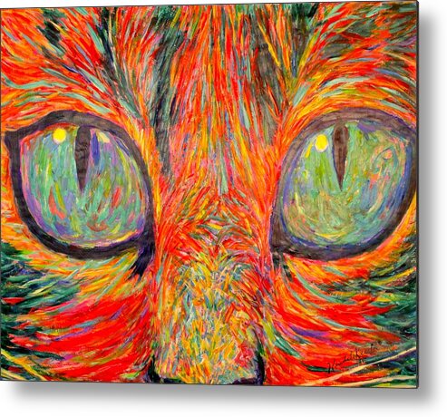 Cats Eyes Metal Print featuring the painting Cats Eyes by Kendall Kessler