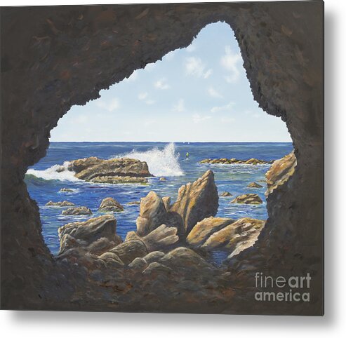 Cave Metal Print featuring the painting Cave View by Mary Scott