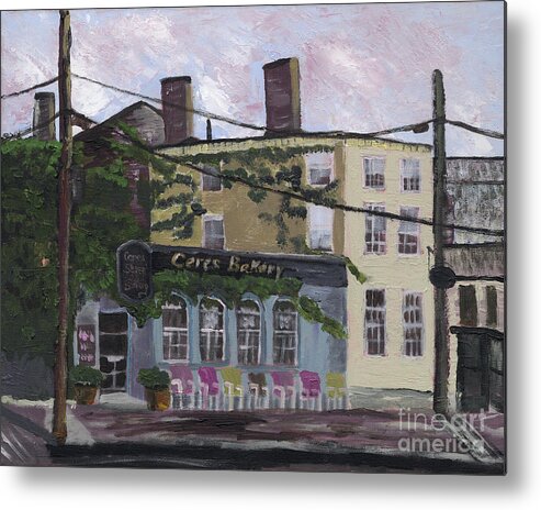 #portsmouthnh Metal Print featuring the painting Ceres Bakery by Francois Lamothe
